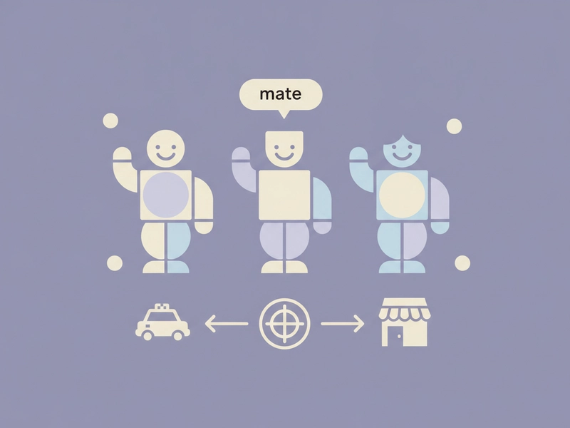 Three conversational contexts showing different tones for the word mate
