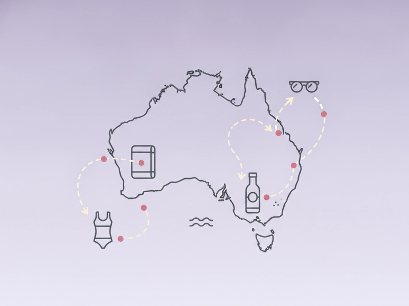 Map of Australia with overlapping conversation groups rather than fixed slang borders