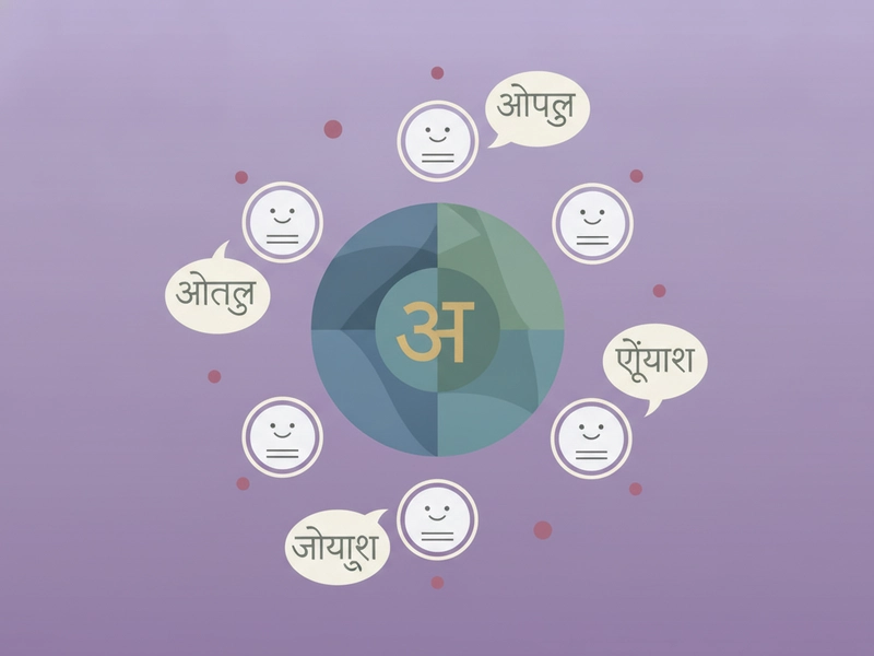 Devanagari script chart with common characters