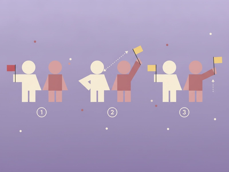 Semaphore figure demonstrating a sequence of clearly separated arm poses